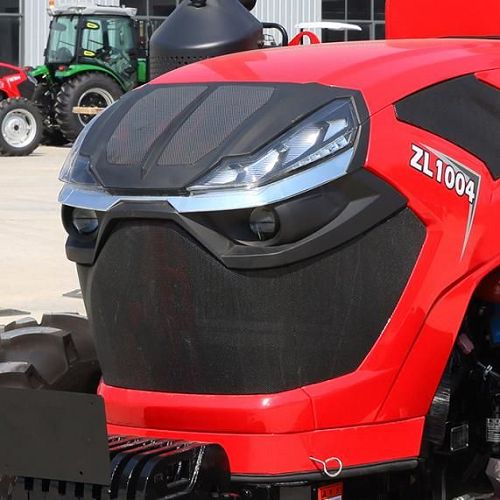 The red 100 hp agricultural tractor The red 100 hp agricultural tractor